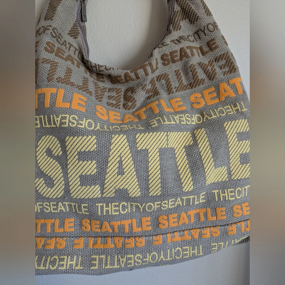 Robin Ruth Seattle Graphic Tote Bag - Orange and Yellow - Picture 2 of 4